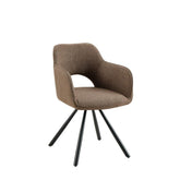 Scaun dining rotativ, taupe, tapiserie textil si cadru metalic, 60x84x61 cm, Aeris